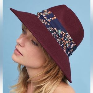 NEW Anthropologie Hatattack Burgundy Wool Rancher Hat